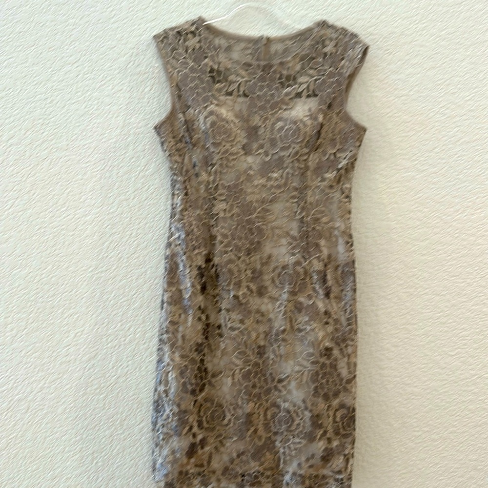 Sequin Floral Lace Midi Adrianna Papell wedding guest Dress